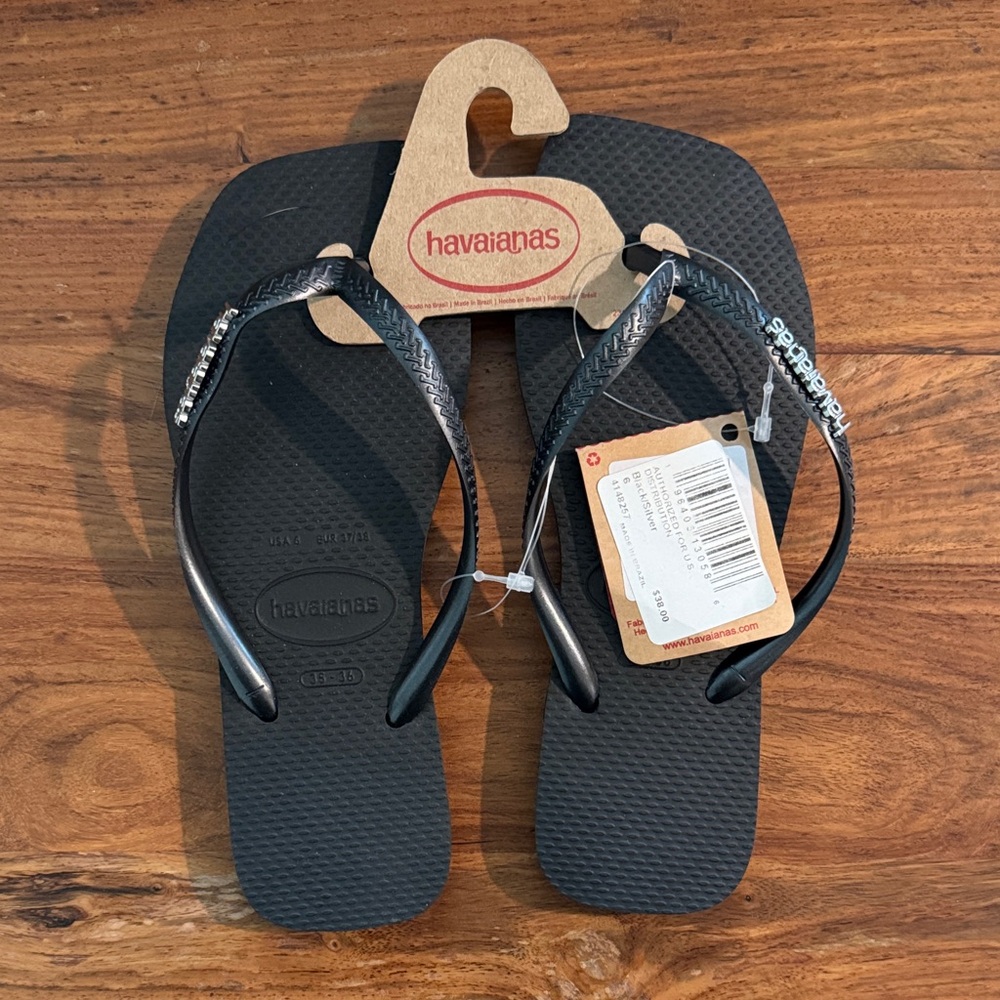 Havaianas square toe Black Sandals